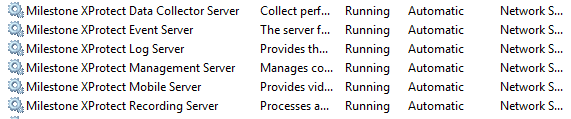 milestone windows services